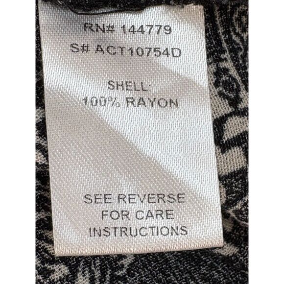 12th Tribe Scarf Print Button Down Shirt Size S Relaxed Fit Long Sleeve Black 90 - Picture 6 of 8